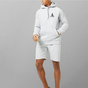 Top Material Made <b>Men</b> Slim Fit Hoodie <b>Short</b> Set <b>Long</b> Sleeves Hoodie <b>Shorts</b> Set For Online Sale - Product Image 3