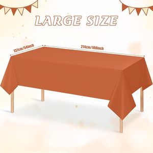 Set di 3 Tovaglie Monouso in Plastica Arancione, Rettangolari e Impermeabili, per Decorazioni Autunnali e del Ringraziamento - Product Image 1