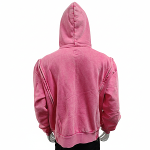 Sweat à capuche personnalisé délavé au soleil pour homme, 100 % coton, doublure polaire, coupe oversize, style streetwear vintage - Product Image 2