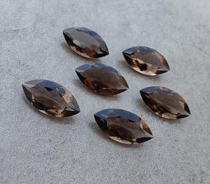 พลอยสโมคกี้ควอตซ์สีน้ำตาลธรรมชาติ รูปทรงมาร์คีส์ เจียระไนแบบเหลี่ยม ขนาดมาตรฐาน สำหรับทำเครื่องประดับ - Product Image 4