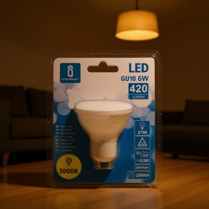 Lampadina LED GU10 6W 3000K Luce Calda 420 Lumen Durata 25000H - Product Image 3