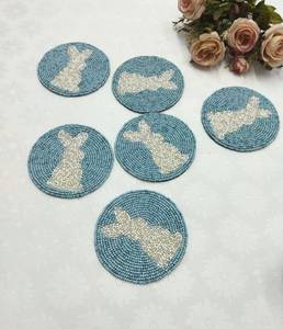 Posavasos de Poliéster con Cuentas de Vidrio Hechas a Mano, Ecológicos, de 4 Pulgadas, Multicolores, Personalizables, Diseño Aleatorio, para Bebidas y Té, Gran Venta - Product Image 4