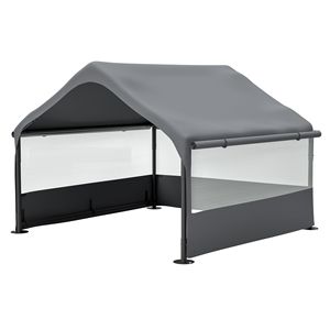 "3-Sided Mesh <b>Window</b> Pet Shelter Tent for Large Dogs Sun & Rain <b>Cover</b> Outdoor Canopy Ground Stake" - Product Image 3