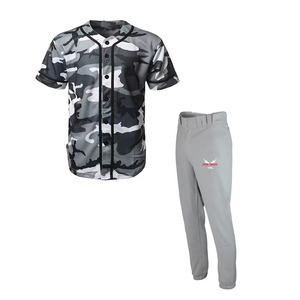 Uniforme de Béisbol para Hombre, Camiseta de Camuflaje, Pantalones Grises, Sublimado, Absorbente de Humedad, Corte Regular, para Todas las Temporadas - Product Image 1
