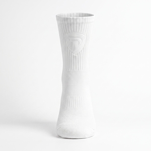 Chaussettes de sport blanches pour la course à pied, respirantes, en coton tricoté, couleur unie, logo sur le bord, pour adultes, été. - Product Image 1
