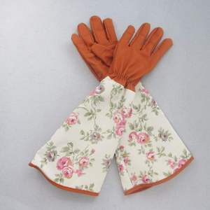 Gants de jardinage en cuir à manches longues pour femmes, imprimé marguerite, résistants aux éspèces végétales, avec protection étendue pour le bras et la main - Product Image 2