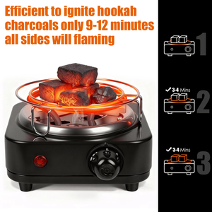 500W Electric Charcoal Burner for <b>Hookah</b> Fast Heating with 5 Temperature Gears Thermostat Safety Stainless Steel Coil Bonus - Product Image 3