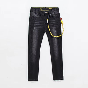 Wholesale White Casual Kids Boys Denim Jeans Long Straight Breathable Color Fade Proof with <b>Rope</b> Detail - Product Image 4