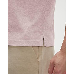 Polo de Manga Corta para Hombre, Color Rosa Bebé, Estilo Casual, Liso, Tejido Transpirable, Logotipo Personalizado, OEM, ODM Disponible - Product Image 6