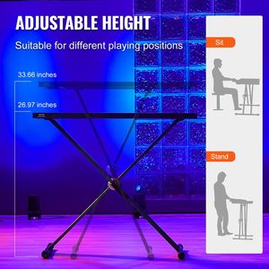 Portable 32\" X 20\" DJ Table <b>Stand</b> Lightweight Laptop <b>Controller</b> Desk Adjustable Height Portable DJ Stage Equipment System - Product Image 5