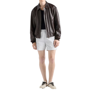 Chaqueta bomber de cuero napa para hombre de alta demanda, chaqueta bomber de piel de cordero de lujo con cremallera, fabricante de artículos de cuero personalizados OEM ODM - Product Image 2