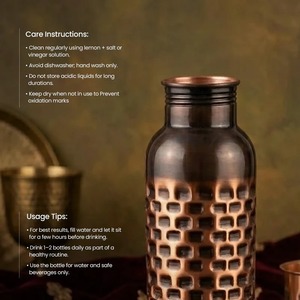 Pure Copper Double Wall Eco-Friendly <b>Water</b> <b>Bottle</b> with Classic Finish for <b>Daily</b> <b>Water</b> Storage & Travel - Product Image 5