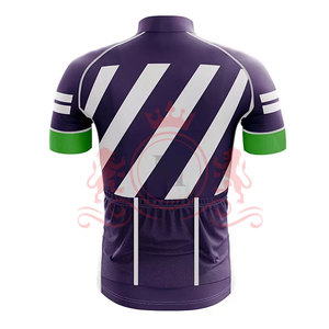 Ensemble maillot et short de cyclisme violet, vert et blanc, avec fermeture éclair sur le devant, pour hommes, respirant, séchage rapide, uniforme de cyclisme - Product Image 4