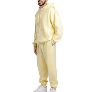 Breathable Lightweight Winter Hooded Casual Men <b>Tracksuit</b> with Solid Soft Waist Pants and Stylish Jacket for Daily Routine - Product Image 4
