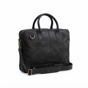 Maletín clásico de cuero genuino para hombre con cierre de cremallera y correa para el hombro para uso empresarial - Product Image 1