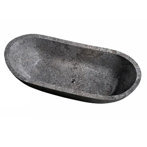 Grande baignoire autoportante de luxe en pierre de rivière avec couvercle - Product Image 3