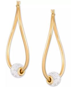 Sfera di cristallo figura otto orecchini a cerchio medio in argento Sterling placcato oro 14k | Macacy's - Product Image 3