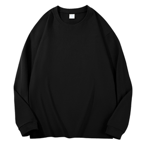 Sudadera Unisex de Moda Otoñal para Hombre, Estilo Urbano, Corte Holgado, Cuello Redondo, Forro Polar, Color Gris Claro Sólido, Larga, Antiarrugas, Suave - Product Image 4