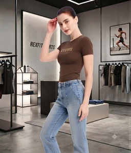 เสื้อยืดออกกำลังกายผู้หญิงทรงเข้ารูป REXFITSPORTS 2026Custom แขนสั้น คอกลม สำหรับฟิตเนสและฝึกซ้อม รับผลิตแบรนด์ส่วนตัว (Private Label) - Product Image 4