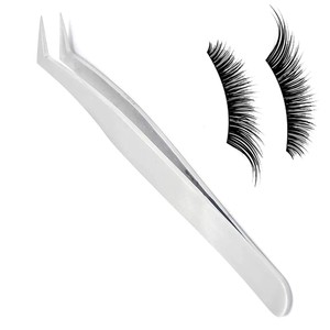 Pinzas de Precisión para Pestañas, Herramienta Profesional para Extensiones de Pestañas, Acero Inoxidable, para el Cuidado de Cejas, Uso en Salones de Belleza, Duraderas y Profesionales - Product Image 1