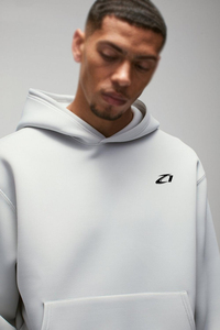 Top Quality Men's Light Gray Tracksuit Relaxed Fit Cotton Blend Pullover Two Piece Hoodies Sweatpants Custom Logo Wholesale - Product Image 3