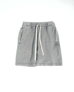 Pantalones Cortos Ligeros de Fábrica Estilo Streetwear con Efecto Desgastado por el Sol, Dobladillo Deshilachado, Felpa Francesa, Holgados y con Lavado Ácido para Hombre - Product Image 1