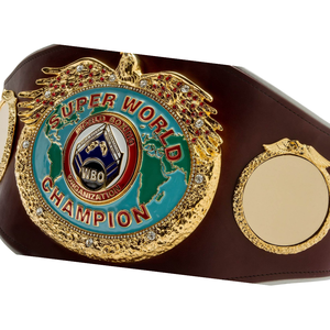 Customizable WBO <b>Boxing</b> Championship Belt with Gold Detailing – Personalized Logo and Design Options - Product Image 5
