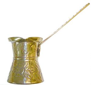 Cafetera Decorativa de Metal para Café Turco, con Mango Largo de Madera, Apta para Uso en el Hogar, Cocina y Entornos Profesionales de Cafetería - Product Image 1