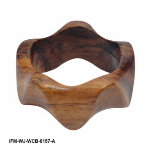 Brazalete de madera natural hecho a mano, con diseño ondulado y curvo, estilo orgánico, para mujer, regalo para ella. - Product Image 2