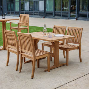 Meilleures ventes - Table haute carrée en teck de luxe avec base en forme de T pour hôtels et hôtellerie - Écologique et durable - Product Image 4