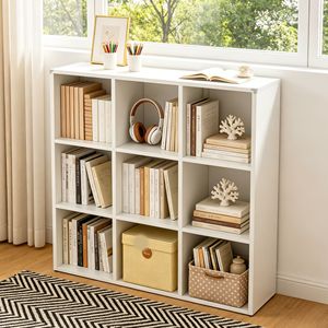 Étagère de présentation en métal à 9 cubes, 11,8''x41''x41,4'', montage facile, organisateur de rangement pour salon et chambre - Product Image 1