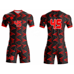 เสื้อฟุตบอลสีดำขาวแบบกำหนดเอง/ลายเรียบ ซับลิเมชั่น แห้งเร็ว ระบายอากาศได้ดี ชุดทีม พิมพ์หมายเลข แขนสั้น - Product Image 2