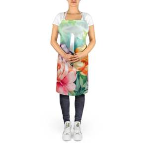 Indiana Peonies Watercolor Unisex Large Multicolor <b>Apron</b> for <b>Cooking</b> Baking Crafts Gardening-Kitchen Server for Adult Women <b>Men</b> - Product Image 5