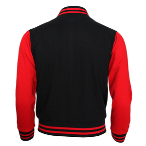 Blouson de baseball matelassé pour homme en polaire tricoté uni, style universitaire, streetwear, fournisseur de vêtements personnalisables avec logo - Product Image 2
