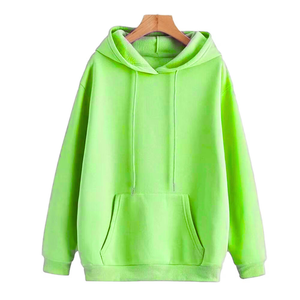 Sweat-shirt à capuche unisexe surdimensionné en molleton français, couleur unie, décontracté, avec poche kangourou - Product Image 1