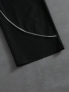 Men’s Fashion Tracksuit Set – Hooded Letter Print <b>Zip</b>-<b>Up</b> <b>Jacket</b> & Matching Contrast Pants, Urban Streetwear Jogging Suit - Product Image 6