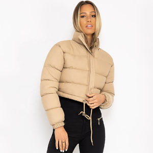 Hot Sale <b>Women</b> <b>Cropped</b> <b>Puffer</b> <b>Jacket</b> Comfortable and Fashionable Winter Wear with Hooded Collar Latest High Street Design - Product Image 5