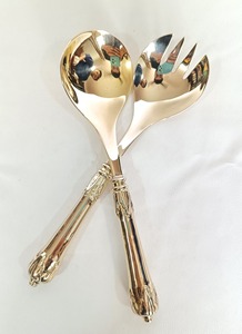 Elegant Metal Salad Serving Set with <b>Mirror</b> Polish for Buffet <b>Table</b> and Kitchen Styling - Product Image 4