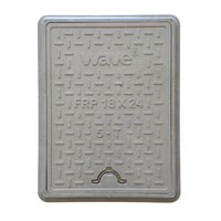 Couvercle de regard rectangulaire robuste en PRV 18x24 pouces, panneau d'accès utilitaire pleine profondeur, qualité ingénieur, résistant à la corrosion, 5 tonnes