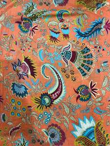 Bohemian Floral Printed Eco-Friendly Organic Cotton Fabric for Dresses Home Textiles <b>Bags</b> Curtains Premium Multicolor Design - Product Image 3