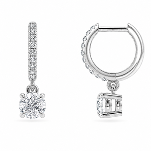 14k <b>Solid</b> <b>Gold</b> IGI Certified Lab-Grown Diamond Solitaire <b>Huggie</b> Earrings D-F Color VS1-VVS2 Clarity Wedding - Product Image 3
