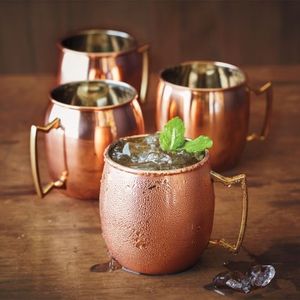 Copper cocktail mug collection bamboo garden beverage <b>cups</b> <b>reusable</b> premium drink serving durable mugs finish - Product Image 6