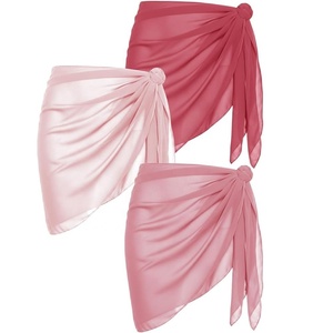 Conjunto de 3 Piezas para Mujer, Falda Pareo de Playa Transparente de Chifón, Transpirable, de Secado Rápido y Sin Costuras - Product Image 1