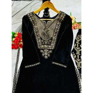 Ensemble de costumes de soirée pour femmes avec haut brodé et pantalon Dupatta - Product Image 4