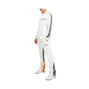 Survêtement tendance à coupe évasée avec doublure en polaire douce, veste zippée intégrale et pantalon évasé extensible pour un look confortable et élégant - Product Image 1