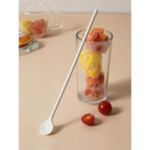 Muddler largo de silicona de marfil de 25 cm de Corea para agitar cócteles - Product Image 1