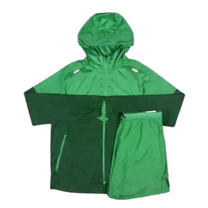 Boys Blue Hooded Tracksuit Set Waterproof Sporty Full Sleeve Shorts Zipper Fly Lightweight Polyester Spring Casual Wear - Product Image 5
