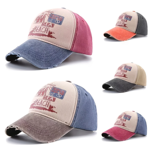 Gorra de Béisbol Vintage Lavada con Patrón de Letras, Estilo Urbano Hip Hop, Ajustable con Cierre a Presión, Estampada y Desgastada - Product Image 6