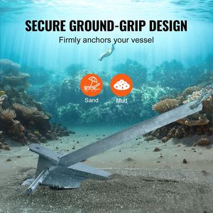 Kit Ancora a Prua per Yacht e Barche, Ancora a Prua in Acciaio Zincato a Caldo da 13 LBS, Catena da 7,9 Piedi, Corda da 101 Piedi, Due Griffe da 0,4 Pollici - Product Image 4