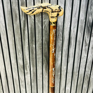 Canne de marche artisanale en bois de rose, courbes naturelles, multifonctionnelle, polie, design pliable en 3 sections, idéale pour les cadeaux de Pâques et de remise de diplôme - Product Image 1